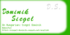 dominik siegel business card